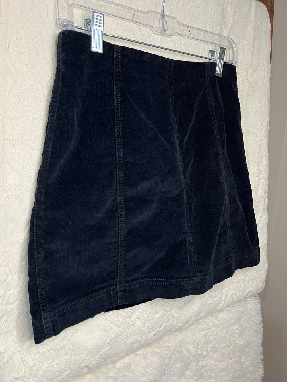 Free People Modern Femme Black Corduroy Mini Skirt Size 6